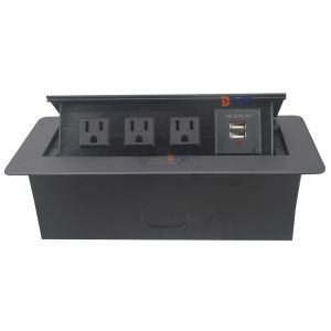 recessed power socket Type pop up table electrical power socket with USB charge