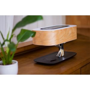 Wood Veneer Skin Multi Function Wireless Led Desk Lamp With Wifi Bluetooth