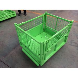 Cheap ISO RAL Galvanised 110kg 4 Layers Stackable Steel Wire Cages for sale