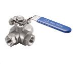 1''-8'' Flange Connection Handle Modulating Four Way Ball Valve with Hexagon
