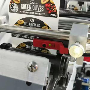 PLC Control Automatic Servo Motor Flate Surface Top Side Labeling Machine For