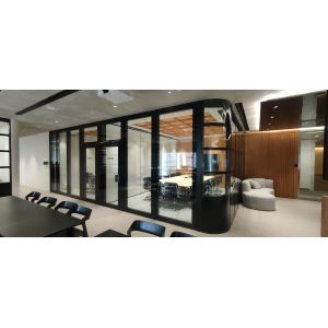 Commercial Spaces Folding Office Room Separator Customization With Anodized