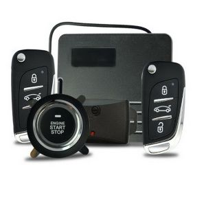 Car one button engine starter system with car burglar alarm system with remote