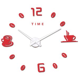 Arabic Digital Coffee Cups Modern Wall Clock Large Elegant Wall Clocks