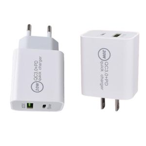 5V 4A QC3.0 Dual USB Plug Adapter PD 20W Quick Charge Plug