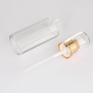 50ml Empty Frosted Glass Lotion Spray Bottle With Pump Cosmetic Packaging