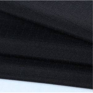 Waterproof Ripstop Stretch Fabric Poly Cotton 220gsm Qingdao Woven Plain Dyed 4