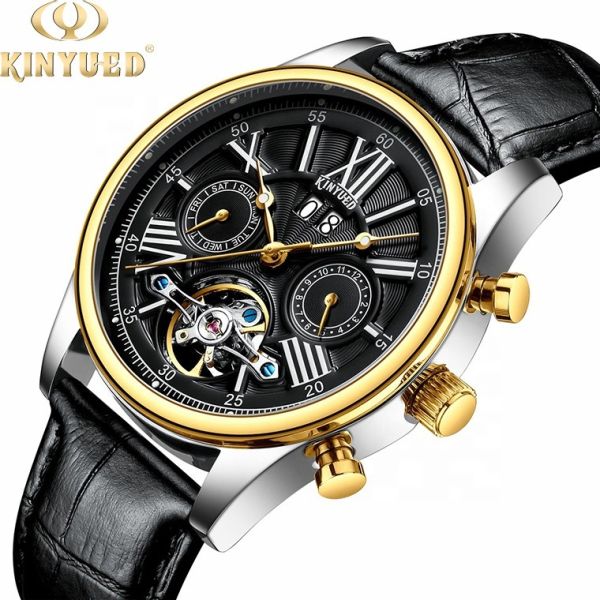Quality Business Modern Tourbillon Mechanical Watch 22mm Width  Soft Band wholesale