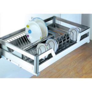 China Endurable Chrome Plated Sliding Baskets For Kitchen Cabinets Space Saving on sale