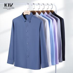 China Knitted Three Prevention Fabric Men's Shirt for Spring Commuting High End White Style on sale