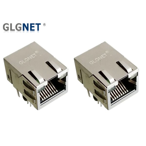 Single Port 1G Magnetic Lan Connector RJ 45 Tab Up Bi Color LED 90 Degree