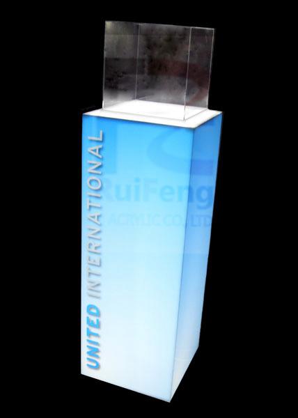 Quality Acrylic Display light box plus transparent Box, point of sales display stand with light wholesale