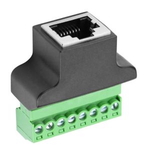 CCTV RJ45 Male Female To 8 Pin Block Screw Terminal Adapter