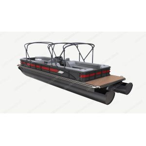 Luxury Black Pontoon Boat with Red White Panel 2.3/2.6m Width and 0.635m Tube