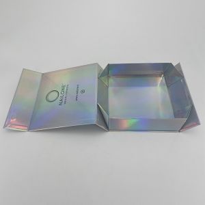 Custom Printed Deluxe Holographic Rigid Foldable Magnetic Closure Gift Cosmetics