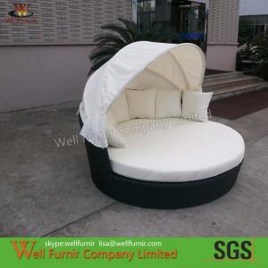 China Outdoor Wicker Daybed With Cushions , Wicker Oval Daybed on sale