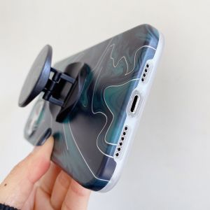 TPU Finger Grip Phone Case Pop Socket Stand Anti Scratch Protective Case For