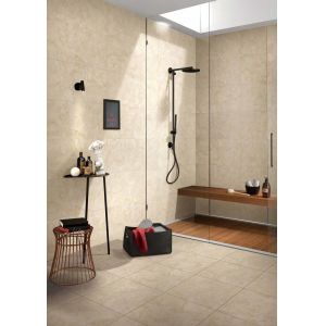 Low Absorption Rate Indoor Polished Porcelain Tile , Beige Color Marble Floor