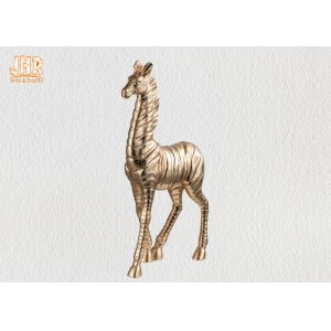 Standing Gold Leaf Polyresin Animal Figurines Zebra Sculpture Table Statue Decor