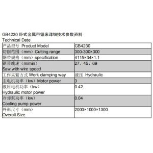 GB4230 metal band sawing machine double column hydraulic automatic feed
