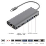 USB C Hub Adapter with 100W Power Delivery Ethernet Port SD Card Reader 4K USB 3