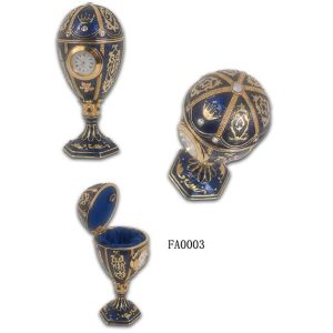 Faberge Egg Trinket Jewelry Box with a Pearl on Top for Sale Estee Egg Treasures