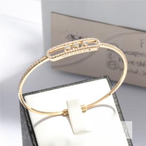 China China Luxury Brand Jewelry Messika Move Pavé Thin Bangle Diamond Bracelet in 18K Yellow Gold on sale