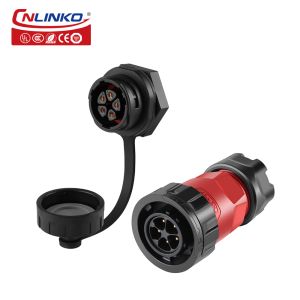 CNLINKO 12v Dc Power Supply Connector Waterproof 5 Pin Circular Power Male