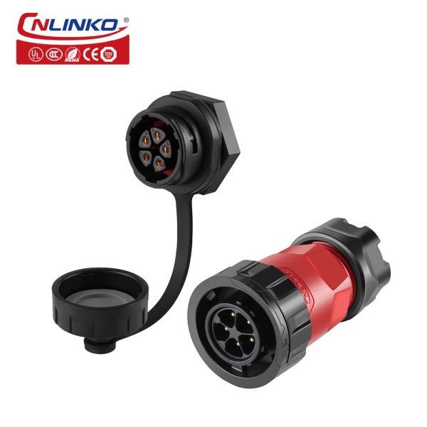 CNLINKO 12v Dc Power Supply Connector Waterproof 5 Pin Circular Power Male