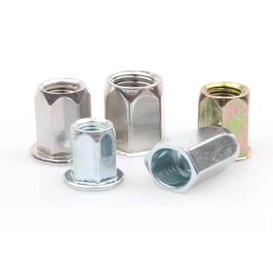 Carbon Steel Class 4.8 Hexagon Flat Head Rivet Nut High Strength M6 Easy To