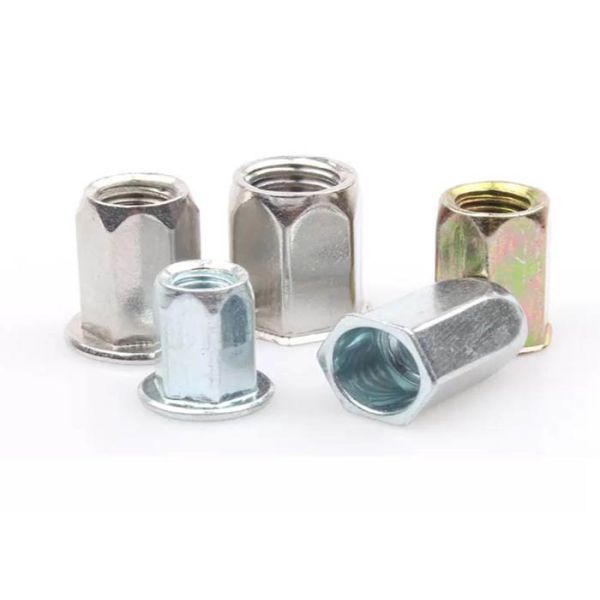 Carbon Steel Class 4.8 Hexagon Flat Head Rivet Nut High Strength M6 Easy To