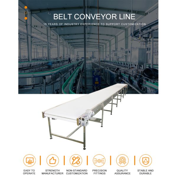 Vertical Vegetable Fruit Incline Flat PVC White Conveyor Belt System For Food Industry