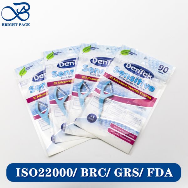 Quality Custom Zip Lock Pouches Plastic Bags For Dental Floss Packaging Featuring Lightweight And Space-Saving. wholesale