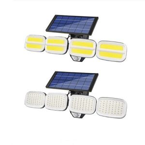 Solar Wall Light with Motion Sensor for Yard Garden with 4 Adjust angle Heads