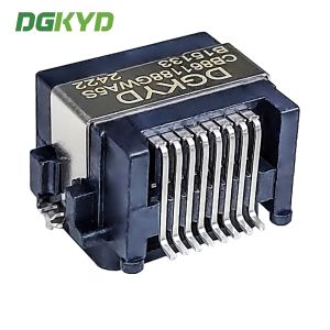 Single Port Sinking Plate 8.6 RJ45 Ethernet Connector SMD Interface Half Package