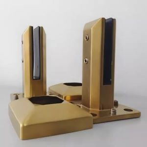 Gold Stainless Steel Swimming Pool Fence Balustrade with Square Glass Railing