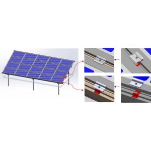 Aluminum Solar Panel Mounting System Support Structure Ground Mount Screw    Solar Off Grid System  Rail Clamp