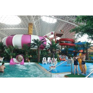 Space Bowl Water Slide Games , Fiberglass Pool Slides 30mx72m Floor Space