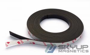 Cheap Flexible Magnetic Sheet Rubberized Magnets with Lamination of Black / brown Adhesive Ndfeb Strip Flexible Rubber Magnets for sale