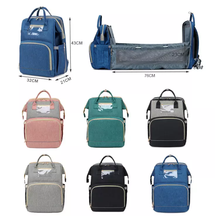 3 In 1 Polyester Solid Baby Diaper Backpack 30~40L