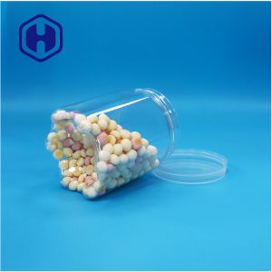 Hexagonal Plastic Candy Cookies Nuts Jar Featuring Screw Lid Design And Wavy