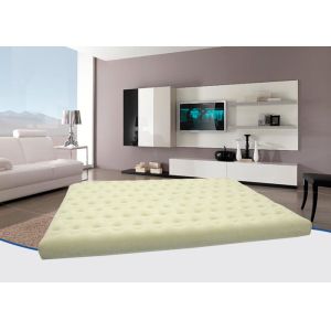 Car Guest Beige Flocked Air Bed Inflatable Sleeping Mattress 1 Layer PVC Cushion