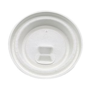 100% Recyclable Sugarcane Bagasse Screw On Lids For 8oz 12oz 16oz Cups