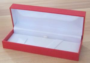China Rectangular Red plastic pen Boxes packed in Leatherette paper on sale