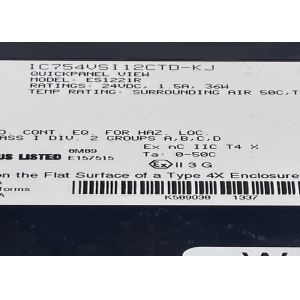 GE IC754VSI12CTD-KJ an Intermediate 12-inch Color TFT Touch QuickPanel Display