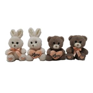 Cheap 5.91in Grey BunnyValentines Day Plush Toys for sale