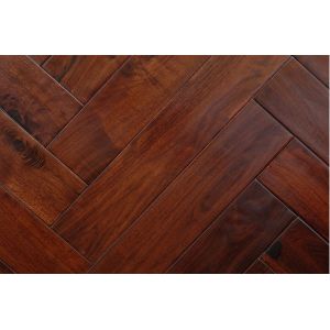 China acacia walnut hand scraped herringbone flooring on sale