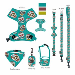 ODM Collar Leash Harness Set Comfortable Material Freedom No Pull Harness