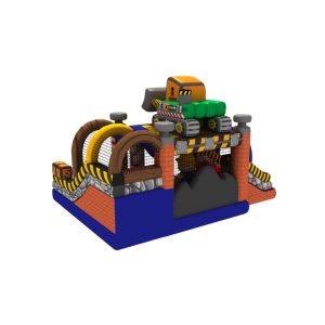 Construction Builder Combo Jumping House / Double Slides Inflatable Bouncy House