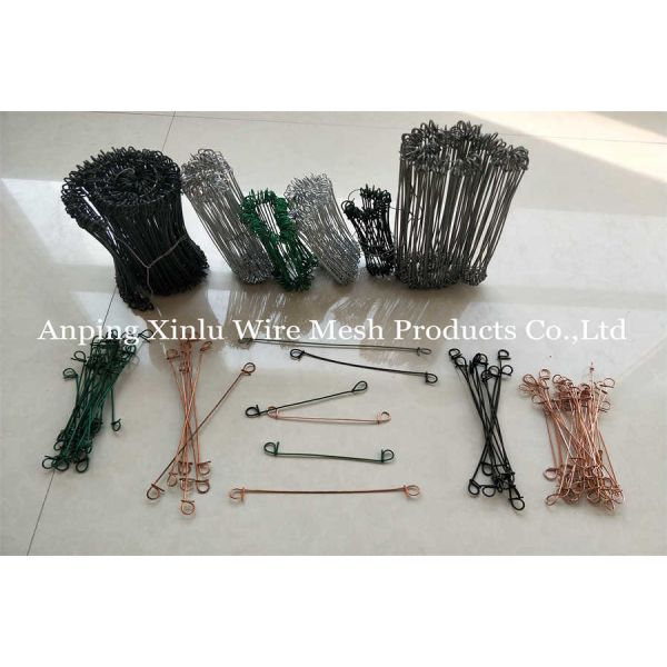 PVC Coated Double Loop Tie Wire Galvanised Φ1.2mm X L 16cm Binding Bar Tie Wire